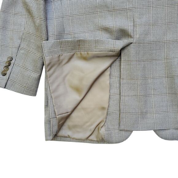 JoS. A. Bank Signature Collection Silk Wool Houndstooth Sport Coat Blazer 40R - Picture 14 of 16